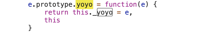 Source code of a function named 'yo yo'