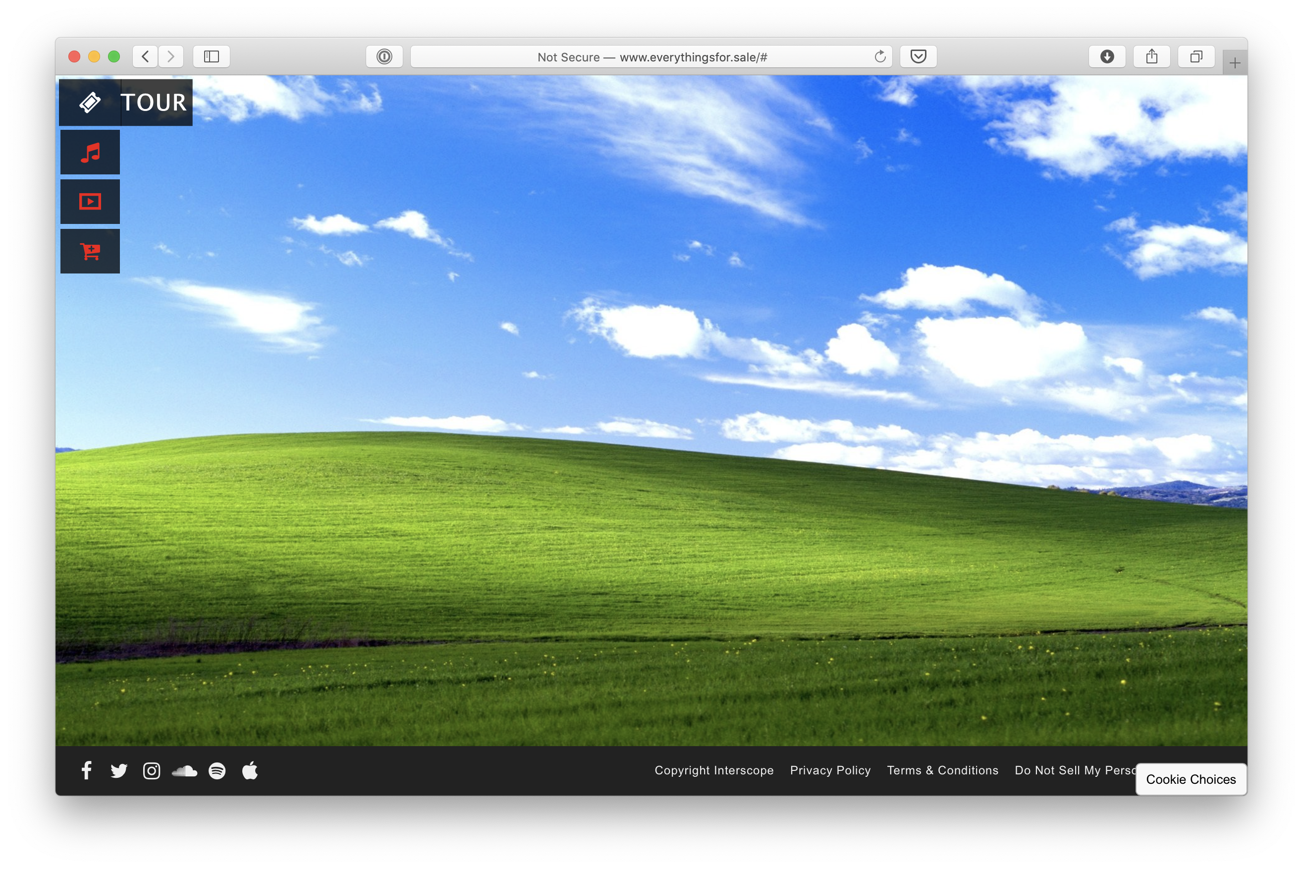 Boogie home page in the style of Windows XP